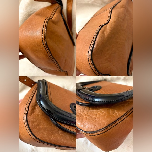 Auth🌷Fendi🌷 Zucca Shoulder Bag Nappa B Bis Patent Trim Pochette/Flap Bag⚡️ - Picture 14 of 16